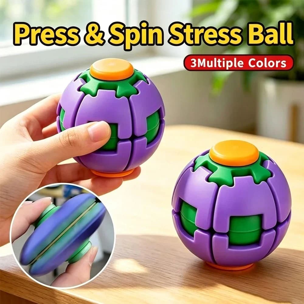 DIY Fidget Spinner Toy Press Spin Fidget Ball 3D Printing Decompression Top Anxiety Relief Sensory Hand Toy Party Favor Gift