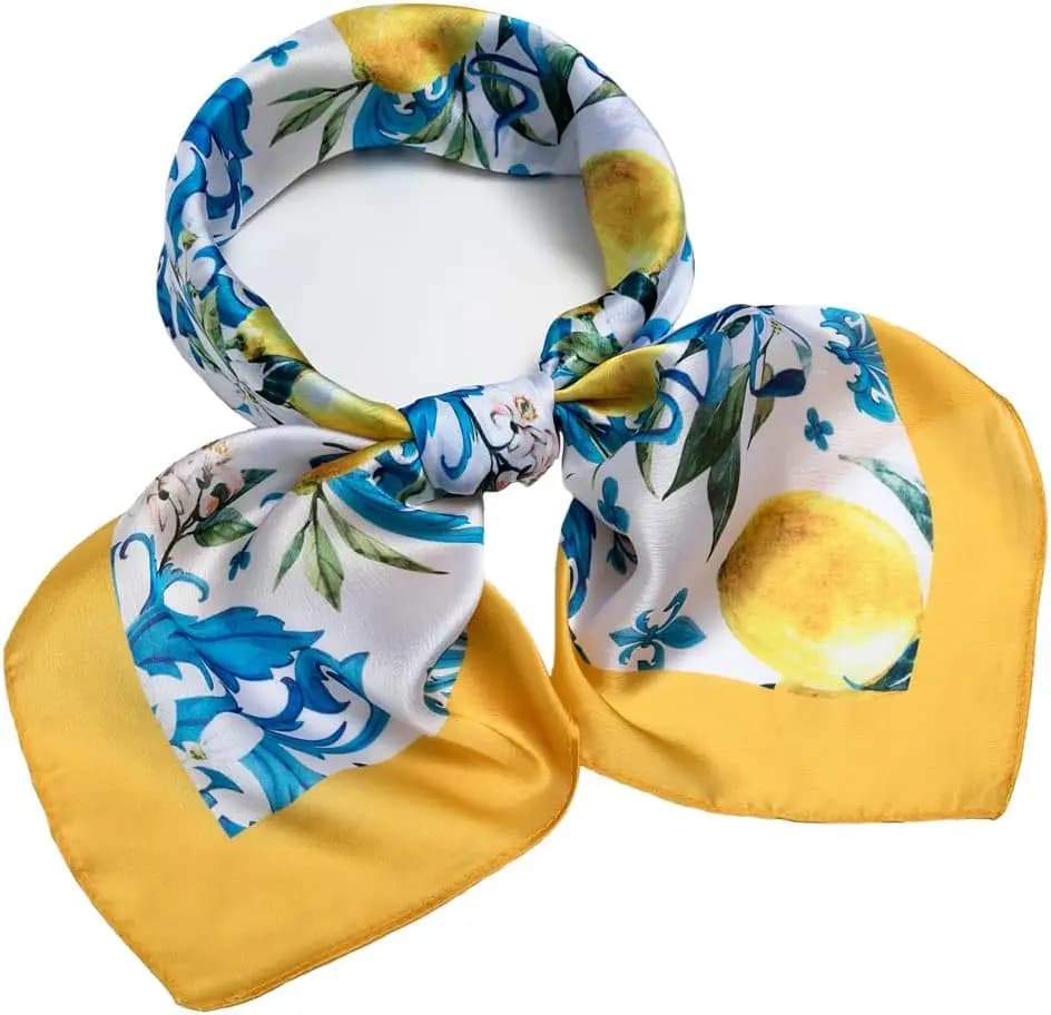 Sciarpa Leggera Simil-Seta, Foulard alla Moda con Motivi, Sciarpa per Capelli in Raso, Sciarpe per il Collo