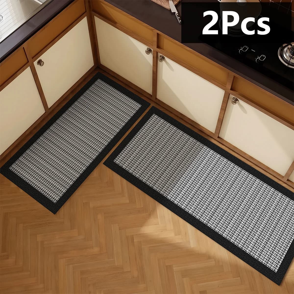 Tappetino da cucina piatto 2D effetto tessuto, tappetino antiscivolo per WC, tappetino assorbente per bagno, tappetino per porta