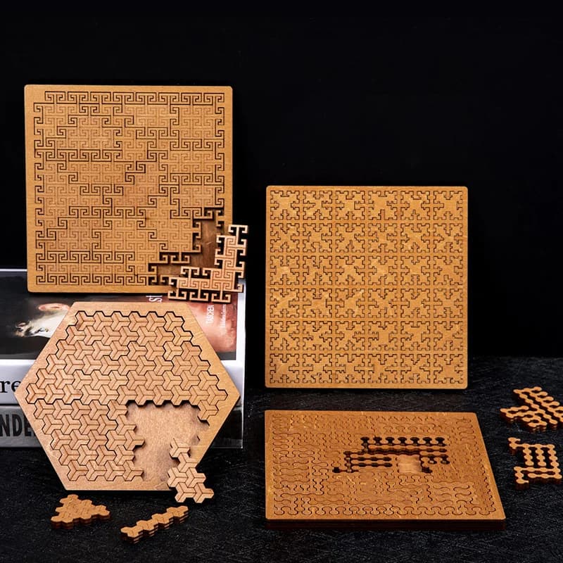 Puzzle in legno impossibile Puzzle IQ per adulti Puzzle impossibili JigSaw Rompicapo Dieci livelli di difficoltà Tangram Giochi da tavolo