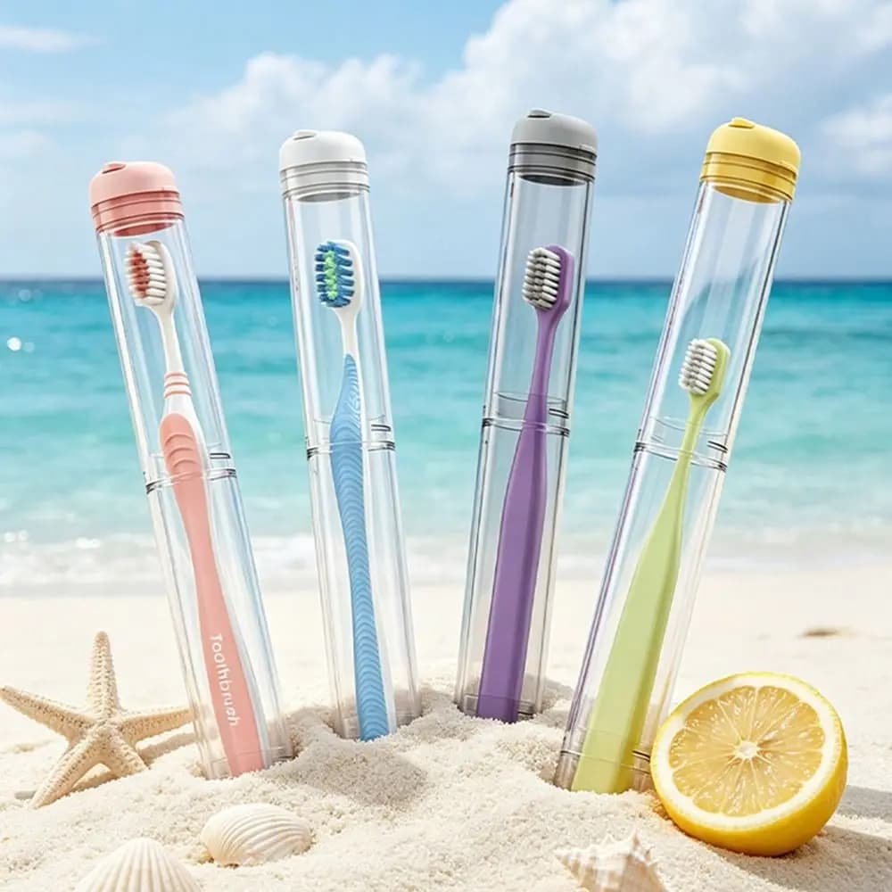 Transparent Travel Toothbrush Case Ventilation Hole Detachable Toothbrush Holder Dustproof Washable Toothbrush Storage Case