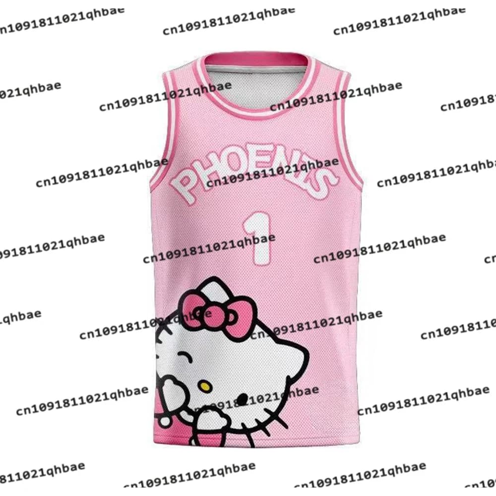 Gilet da basket serie Sanrio per bambini/adulti Cartoon 3D Mesh traspirante e confortevole Top Maglia casual alla moda per uomo e donna
