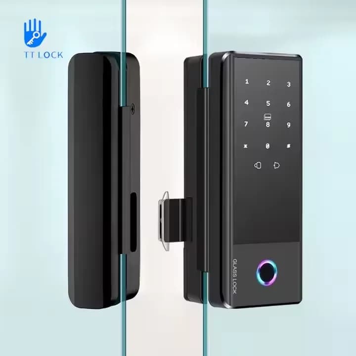 Locstar Smart Home Serratura elettronica digitale in vetro Wifi Tuya App Card Impronta digitale Password Serratura intelligente