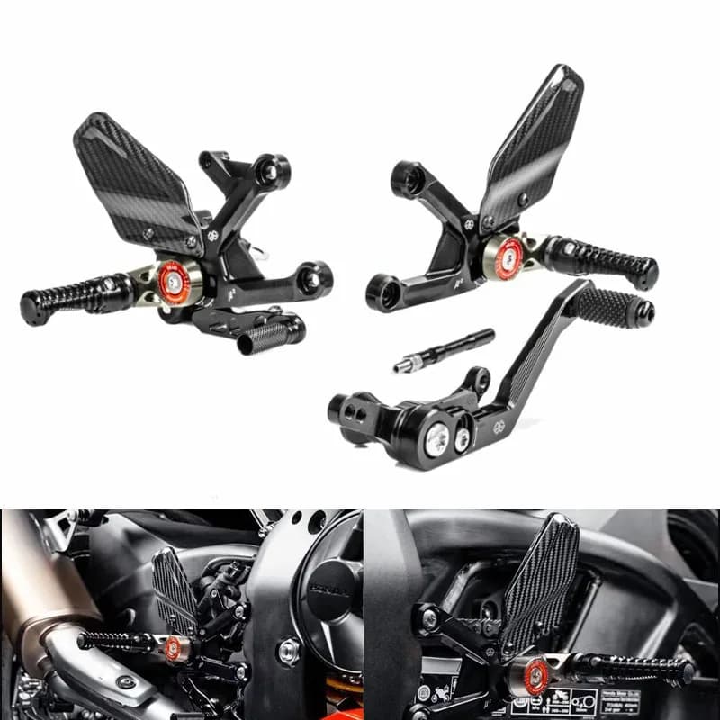 Per Honda CBR1000RR CBR 1000 RR-R SC82 2020 di alluminio di CNC Reale In Fibra di Carbonio Regolabile Pedane Poggiapiedi Pedana