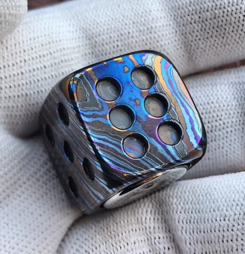 Used EDC Zircuti Dice Rotor Gyroscope Five Color Dice spinner fidget decompression toy
