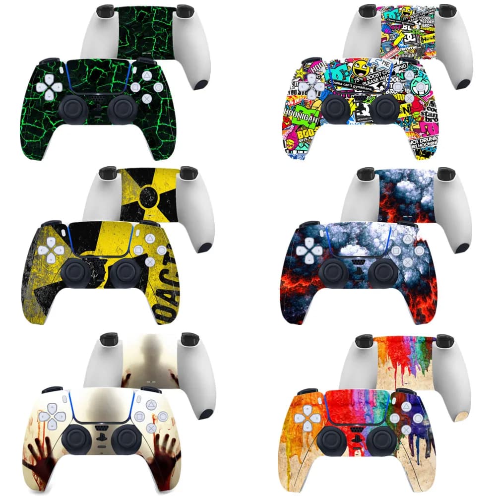 Adesivo per la pelle antiscivolo Adesivi per decalcomanie decorative protettive complete anteriori posteriori per accessori per gamepad controller PlayStation 5 PS5