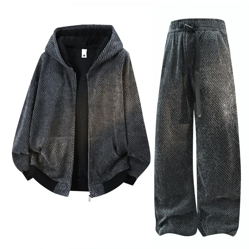 Men's Casual Sports Dress 2 Pieces, Fashion Streetwear Dress with Sweatshirt and Pants, Camping and Beach Clothing, Summer Set