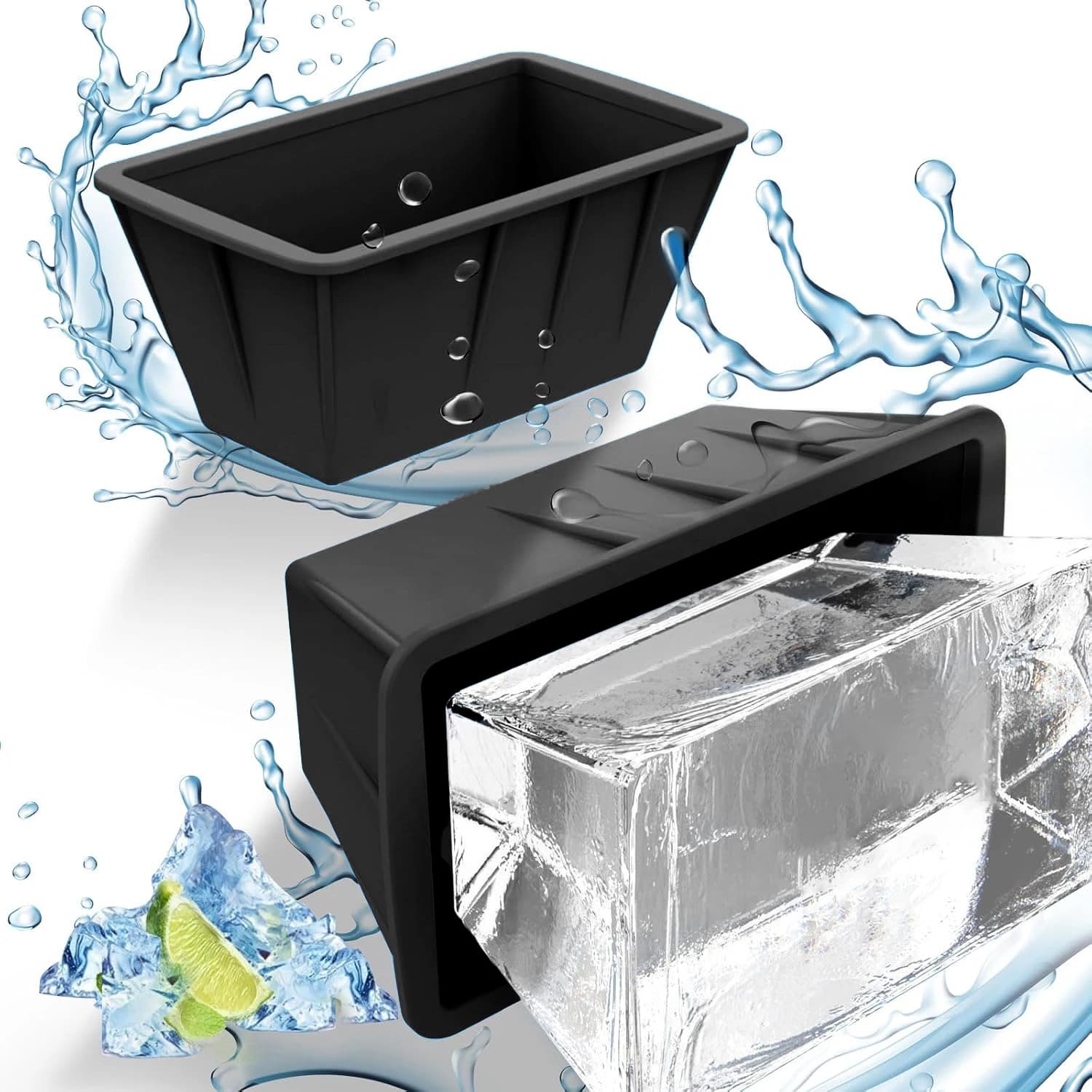 Strumenti per la produzione di gelato da campeggio all'aperto Stampi per cubetti di ghiaccio in silicone riutilizzabili personalizzati Vassoi per cubetti di ghiaccio di grandi dimensioni a rilascio facile