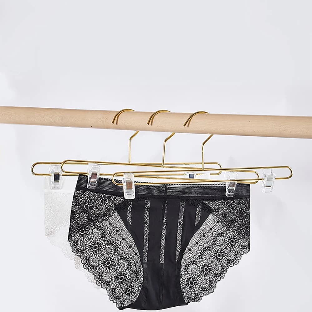 NUOVO Appendiabiti in acciaio inossidabile con clip Appendiabiti Pantaloni Organizzatore Appendiabiti antiscivolo per gonne eleganti Stendino 5 pezzi
