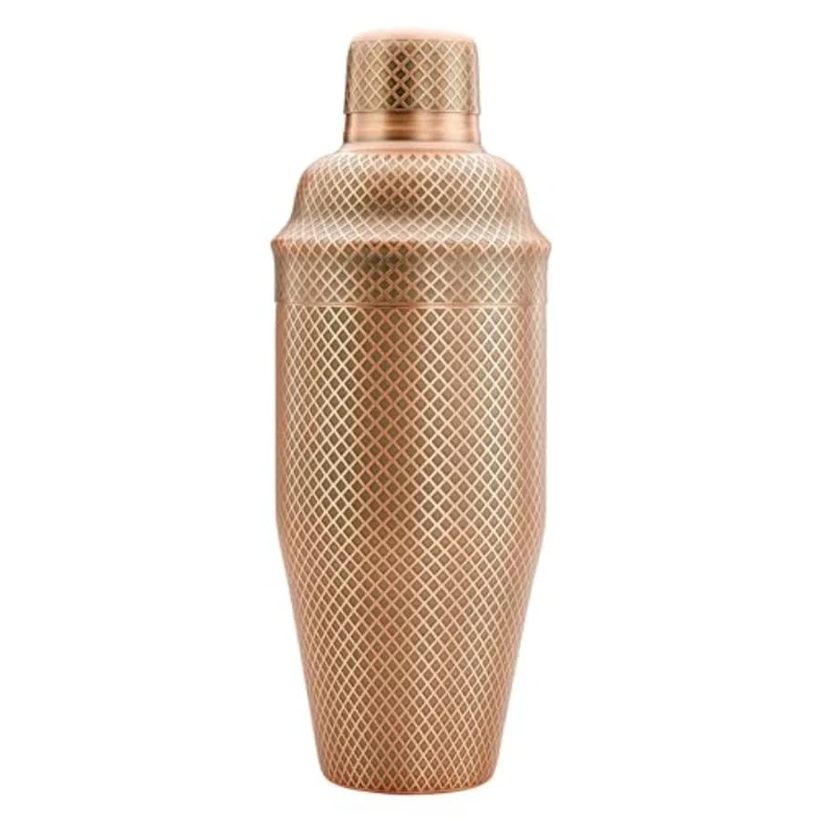 3-Piece Diamond Lattice Etch Japanese Cocktail Shaker Set 24 Oz/700ml