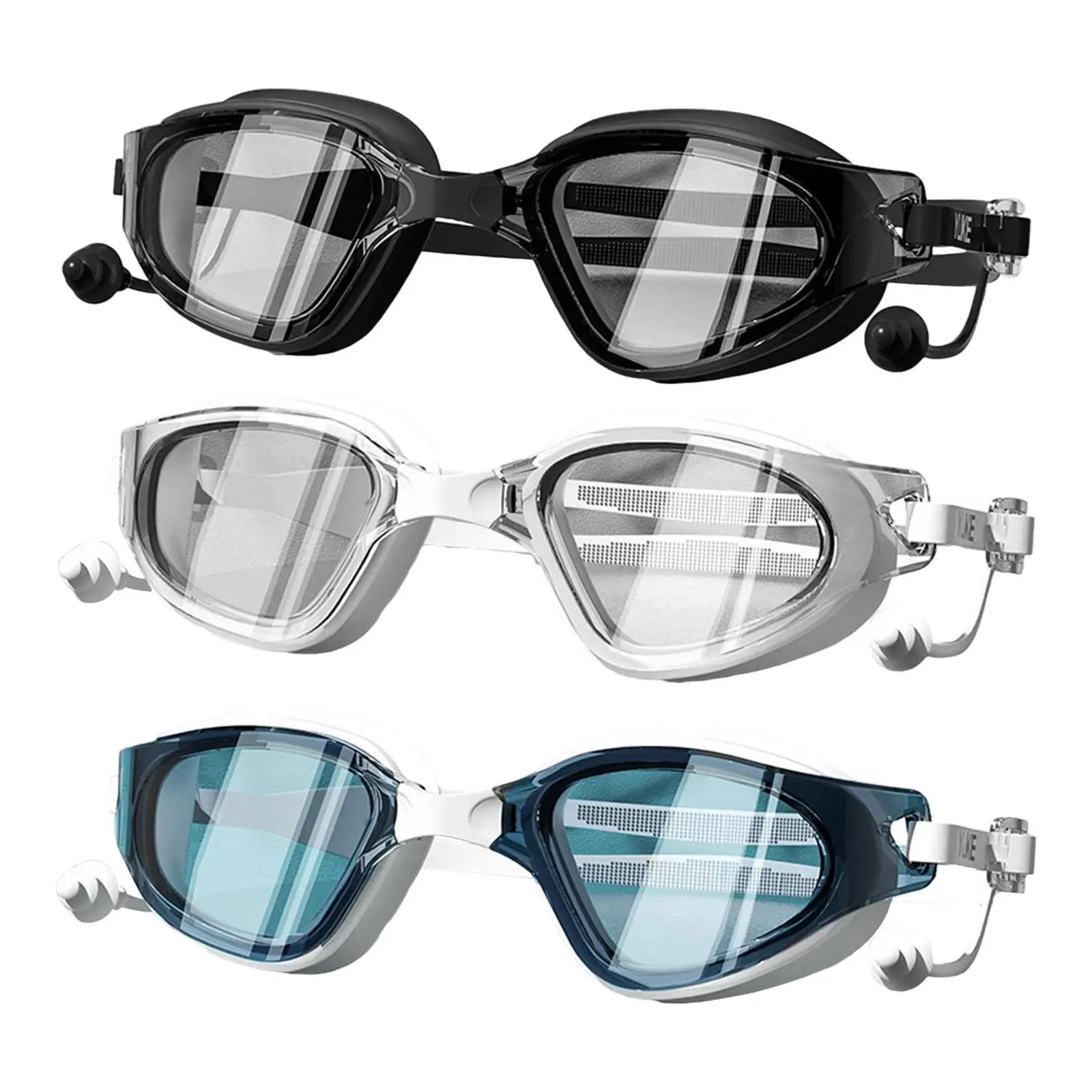 Occhialini da nuoto con tappi per le orecchie Occhiali da nuoto per lo snorkeling Piscina di sport acquatici