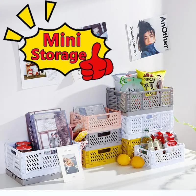 Nuovo mini supporto stazionario pieghevole impilabile in plastica semplice e carino studente ufficio scatola di immagazzinaggio desktop organizzatore domestico di cancelleria