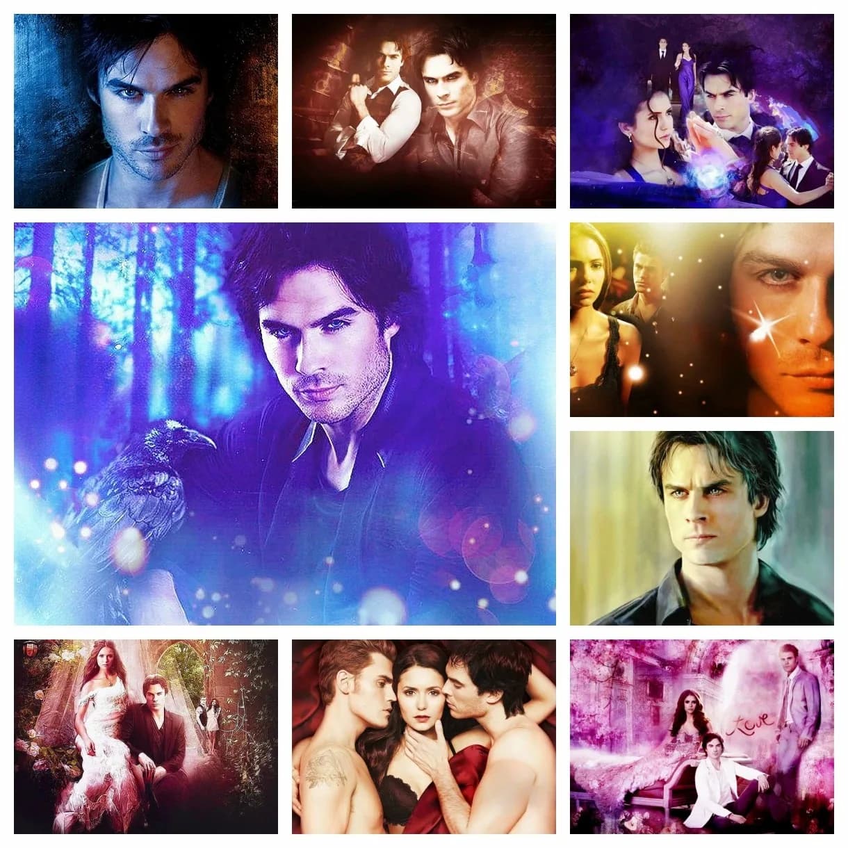 The Vampire Diaries DIY 5D Diamond Painting Kits Full Round Drill Embroidery Kits Crystal Rhinestone Mosaic Gift Home Wall Decor