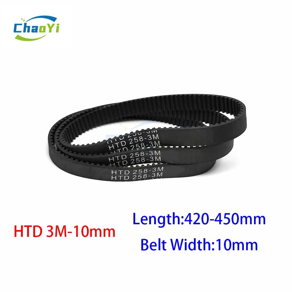 HTD 3M Cinghia dentata in gomma ad anello chiuso Lunghezza passo 420 423 426 429 432 435 438 441 444 447 450mm Larghezza 10mm 3M-420 3M-435 3M-450