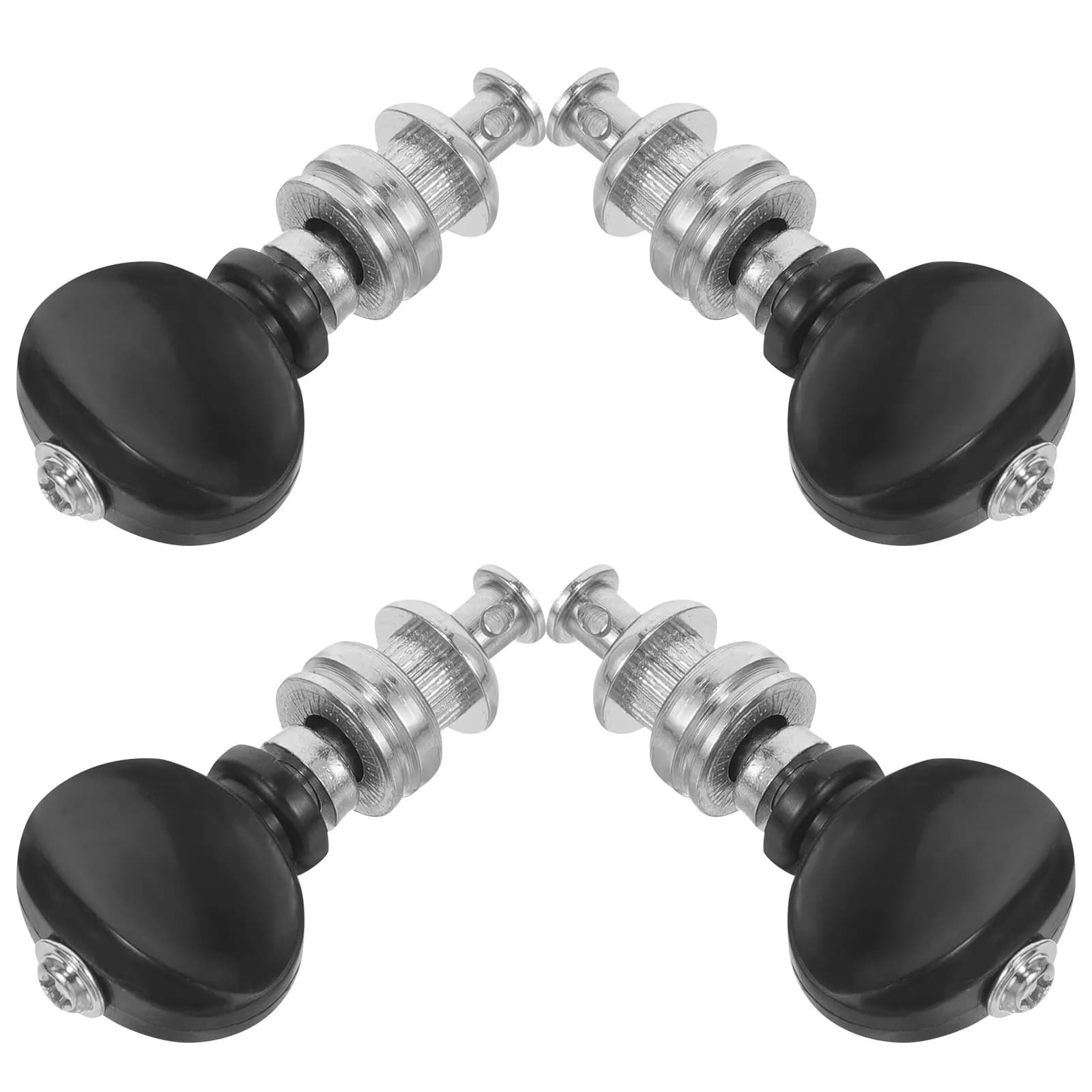 Set di 4 Piroli per Accordatura Ukulele in Metallo Robusto per una Regolazione Precisa, Manico Nero Elegante, Set di Accordatori per Ukulele Adatto a Tutte le Dimensioni della Mano