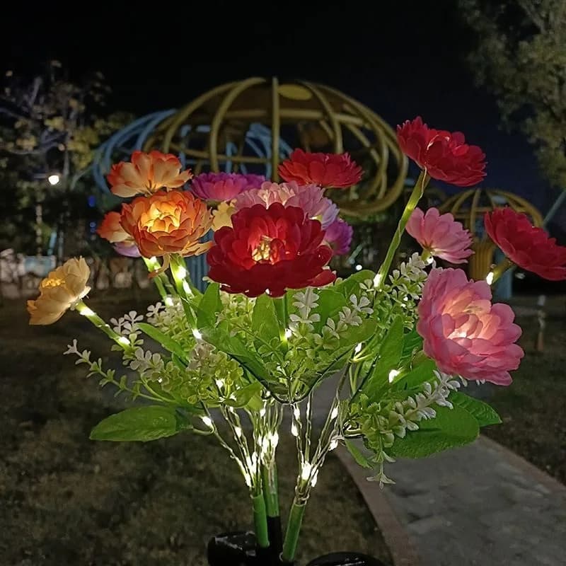 Luci Solari a Forma di Fiore di Loto per Giardino, Illuminazione Esterna, Decorazione per Patio, Feste e Matrimoni