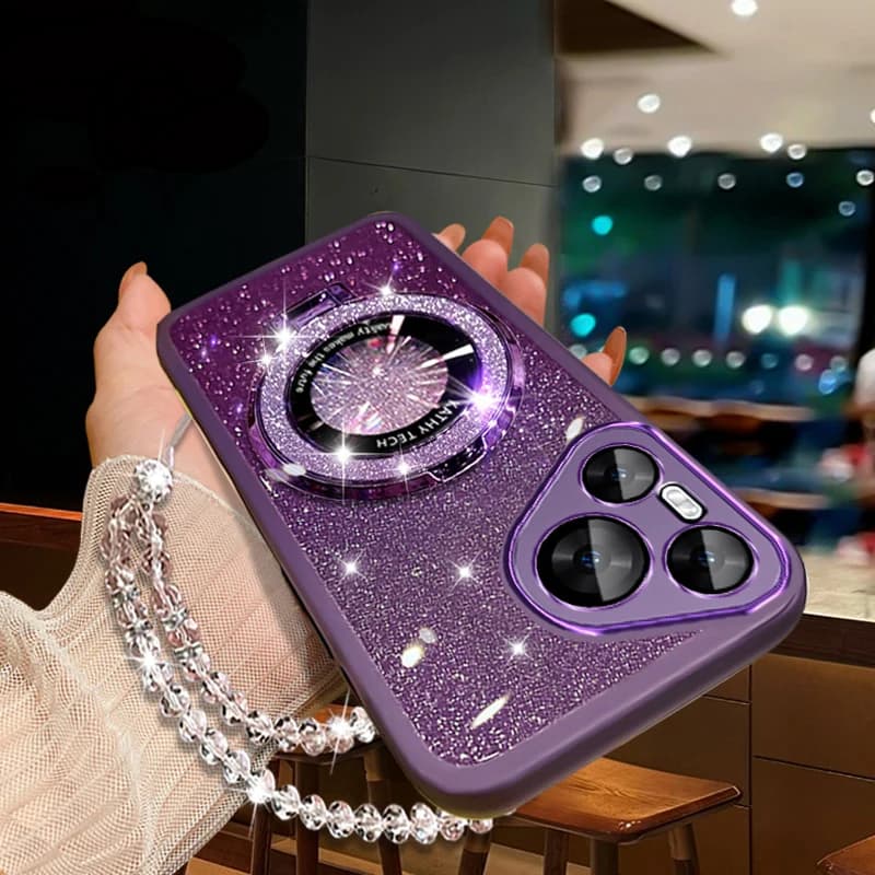 Spark 20 Pro Glitter Crystal Bracelet Magnetic Phone Holder Case For Tecno Spark 20 Pro Plus Spark20 Pro 20Pro 20C Bracket Cover