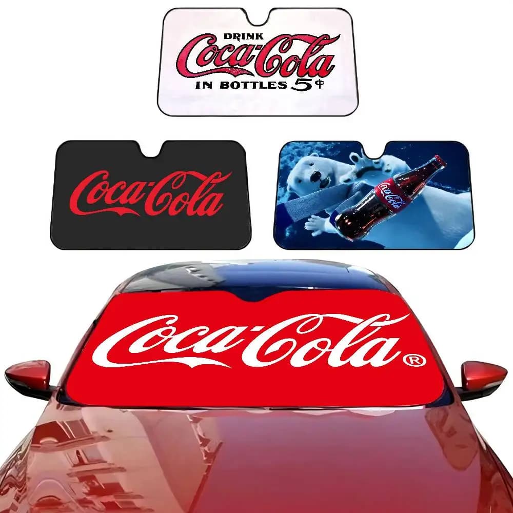 Parasole per Parabrezza Auto con Logo Vintage C-Coca C-cola, Design Anime Carino, 70x130cm, Riflettore di Calore