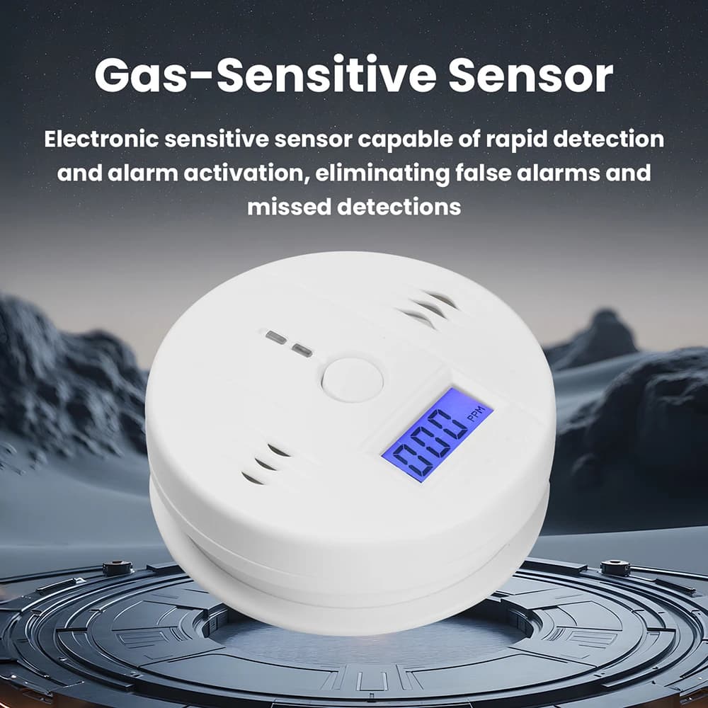 Battery Powered Carbon Monoxide Detector Digital Display 85dB Sound Alert Co Gas Sensor Alarm Home Indoor Safety Warning Monitor