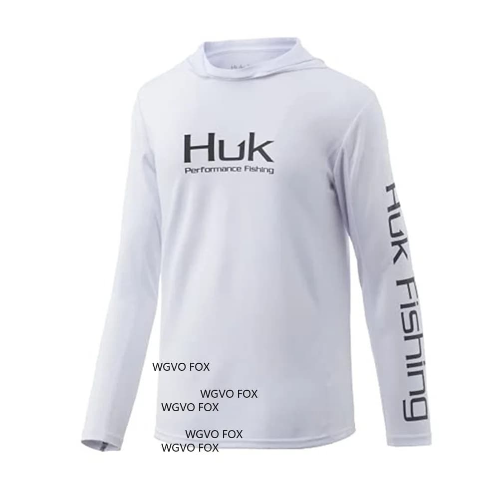 Camicia da Pesca HUK Estiva a Maniche Lunghe con Cappuccio, Leggera, Protezione Solare, Traspirante, Sensazione di Seta Ghiacciata, per Pesca con Esche