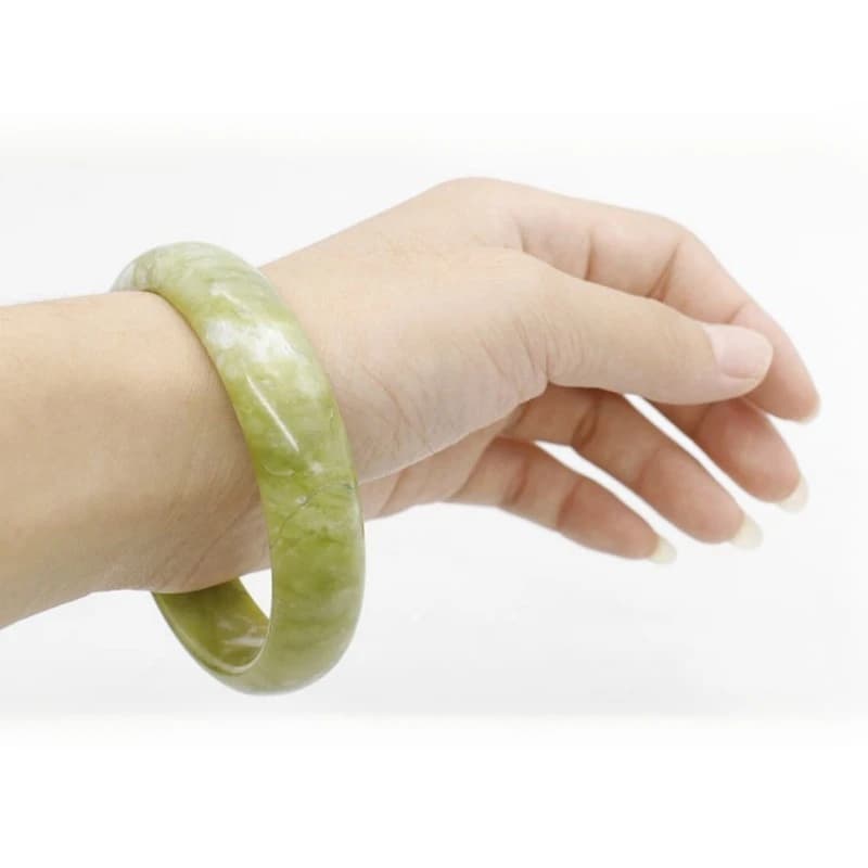 Xiuyu bracelet in natural saffron for woman jade bracelet with beans seeds yellow flower floating green bracelet for woman