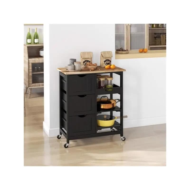Versatile kitchen trolley and storage cabinet to organize the essential elements of the kitchen