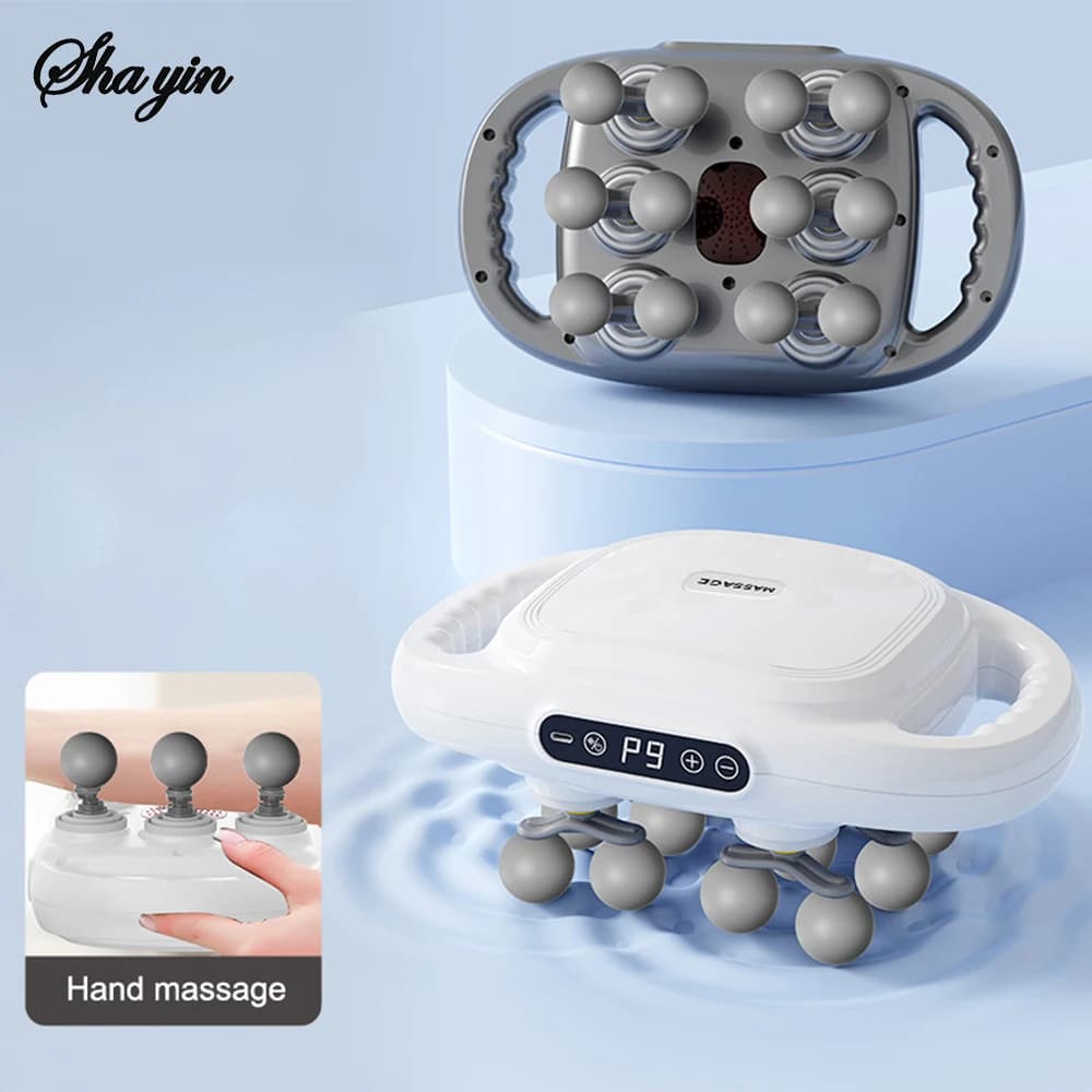 6+12-Head Deep Muscle Massager Gun High-Frequency Vibration Fascia Therapy with for Relaxation And Back Pain Relief