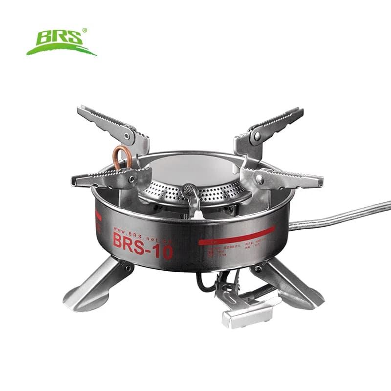 Fornello da Campeggio Portatile BRS-10 per Escursioni e Picnic, Potente Fornello a Gas in Acciaio Inox
