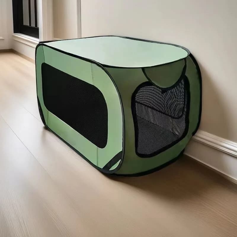 Gabbia Pieghevole Portatile per Animali Domestici in Tessuto Oxford Resistente ai Graffi, Cuccia per Cani da Esterno e da Viaggio in Auto