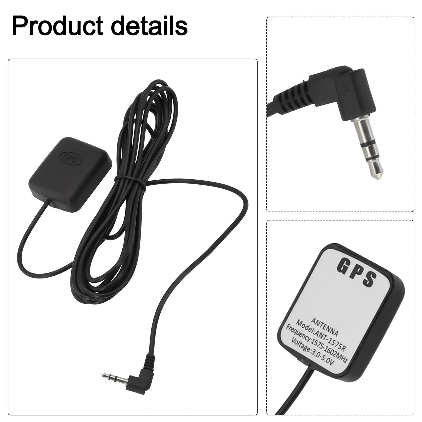3.5mm Elbow Antenna Car GPS Signal Module For Car GPS For Dash Cams Wear-resistant Signal Enhancement Light Weight
