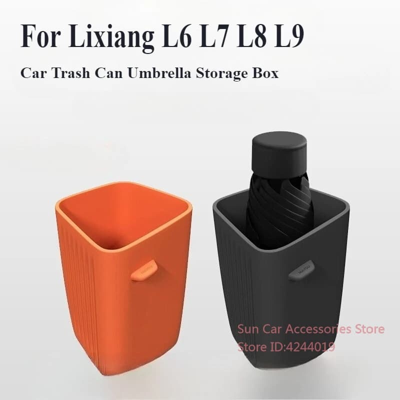 Per Ideal Lixiang L6 L7 L8 L9 Pattumiera per auto Ombrello Scatola di immagazzinaggio Accessori per la modifica degli interni dell'auto in silicone impermeabile