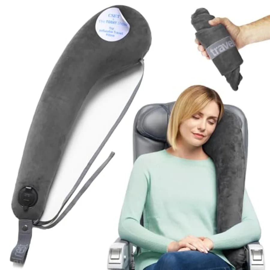 Cuscino da Viaggio Tutto-in-Uno per Collo e Corpo - Cuscino per Aereo per Lunghi Voli, Accessori Essenziali per il Comfort e il Sonno in Viaggio