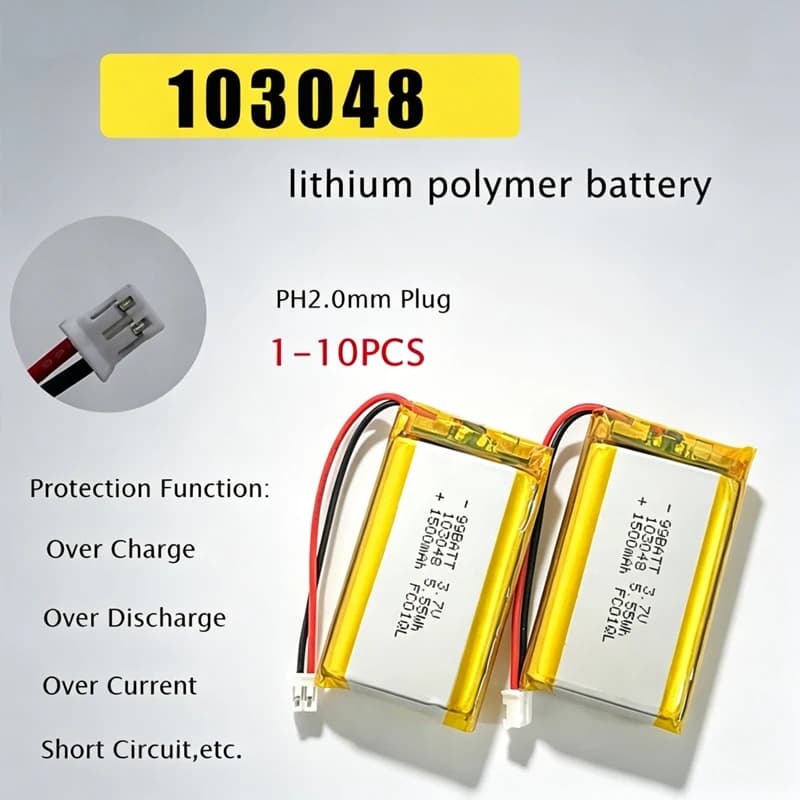 3.7 V 1500 mAh lithium polymer battery 103048 rechargeable lithium batteries for speaker Bluetooth headset electric toothbrush