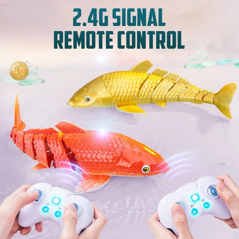 Remote Control Shark Toy 2.4G Simulation RC Koi Fish RC Boat Animals Model Children's Outdoor Games Toys for Boy Gifts