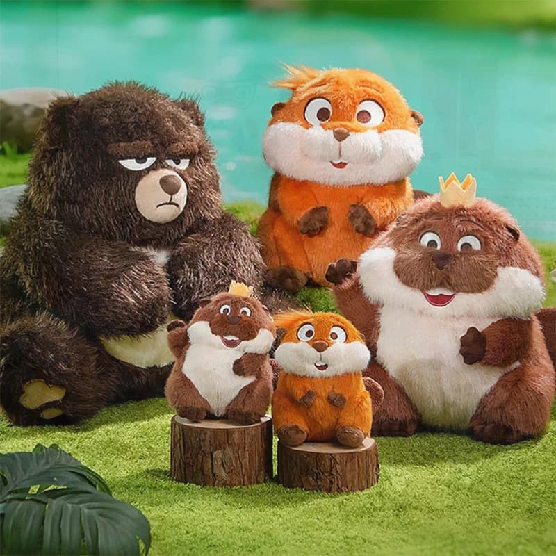 Set di Peluche del Film 'Grumpy Bear & Happy Otters', Giocattoli Morbidi Imbottiti, Regalo di Compleanno Perfetto per Fan, Bambini e Amanti degli Animali