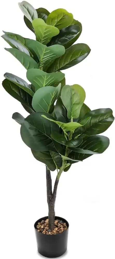 Artificial plants for living room, home office decorations with natural trunk design, artificial Qin leaf from 95 cm of Banyan