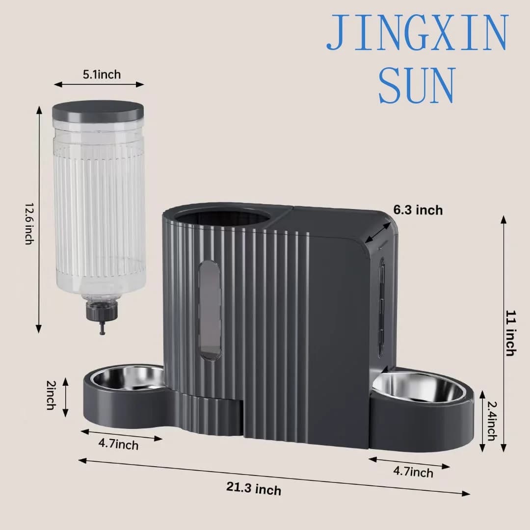 Family Automatic Cat Feeder Pet Bowls Feeders Stainless Steel Bowl Eco-friendly Dog Food Dispenser