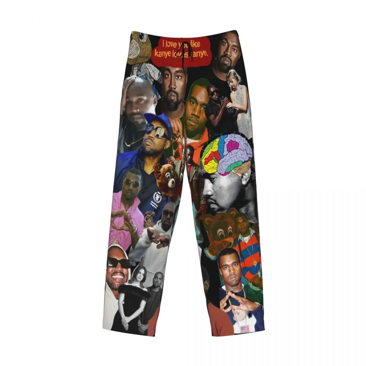 Pantaloni da pigiama Kanye West personalizzati da uomo, pigiami da notte, pantaloni da salotto con tasche