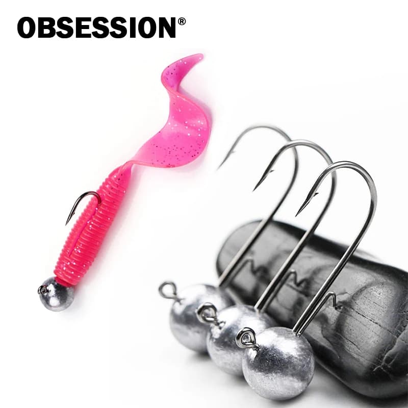 OBSESSION W001-A 10 pz/borsa Acqua Salata Jig Testa Gancio 1.7g 2.5g 3.5g 5g 7g 10g 14g Anti-perso Richiamo Morbido Design Gancio di Pesca