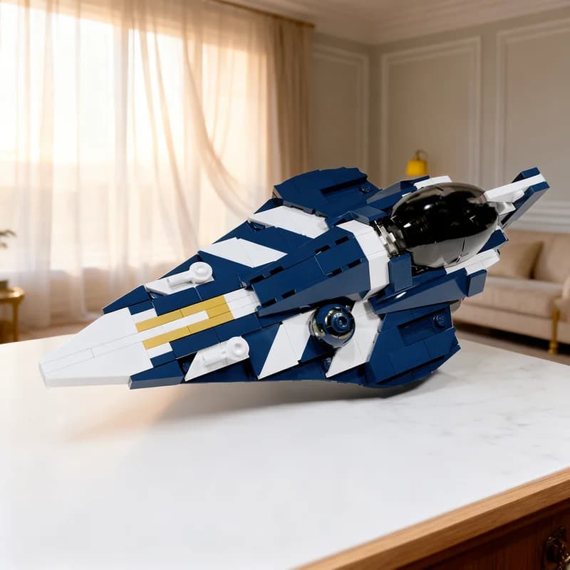 252pcs MOC Plo Koon S Delta 7 Starfighter Minifig Star Battle Model Building Blocks Toy Gift Creative Display Collectible Desk