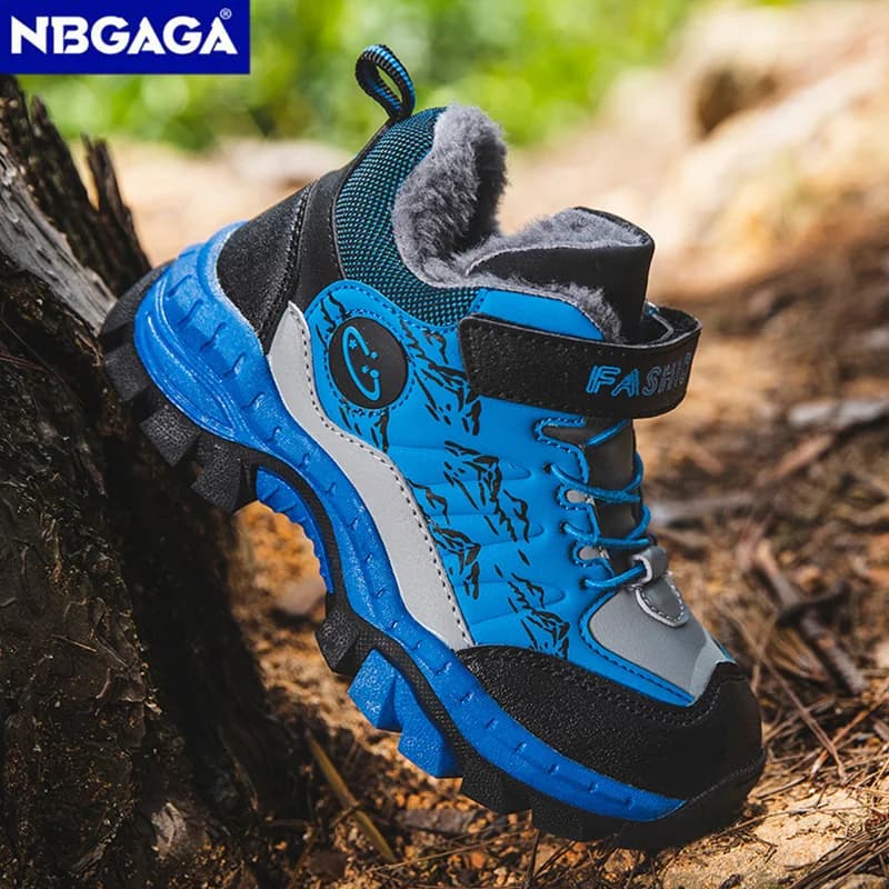Winter Kids Casual Snow Boots Outdoor Anti-slip Mountaineering Shoes Fashionable Kids Waterproof Hot Sneakers
