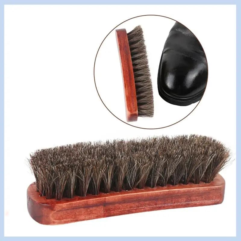 MLGB-1Set Spazzola per scarpe in crine Kit per lucentezza Kit per lucidare le scarpe Cura Strumento pulito Spazzola per scarpe per la rimozione della polvere delle scarpe