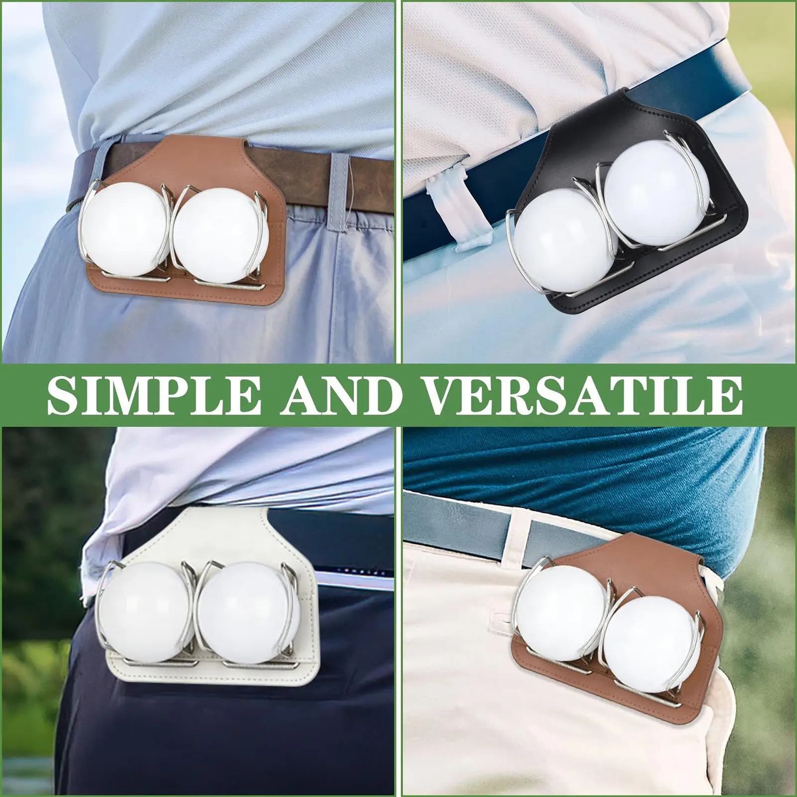 Borsa Porta Palline da Golf Portatile a Mani Libere con Clip Staccabile, Organizer da Cintura per Tee da Golf, Ideale per Garage, Esterni, Interni, Campo Pratica