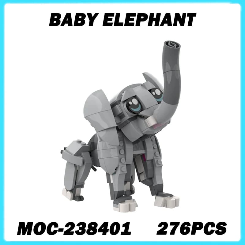 276PCS MOC-238401 Baby Elephant Animals Series Model Building Blocks Bricks Kids Creative Assembly Toy Children Christmas Gift