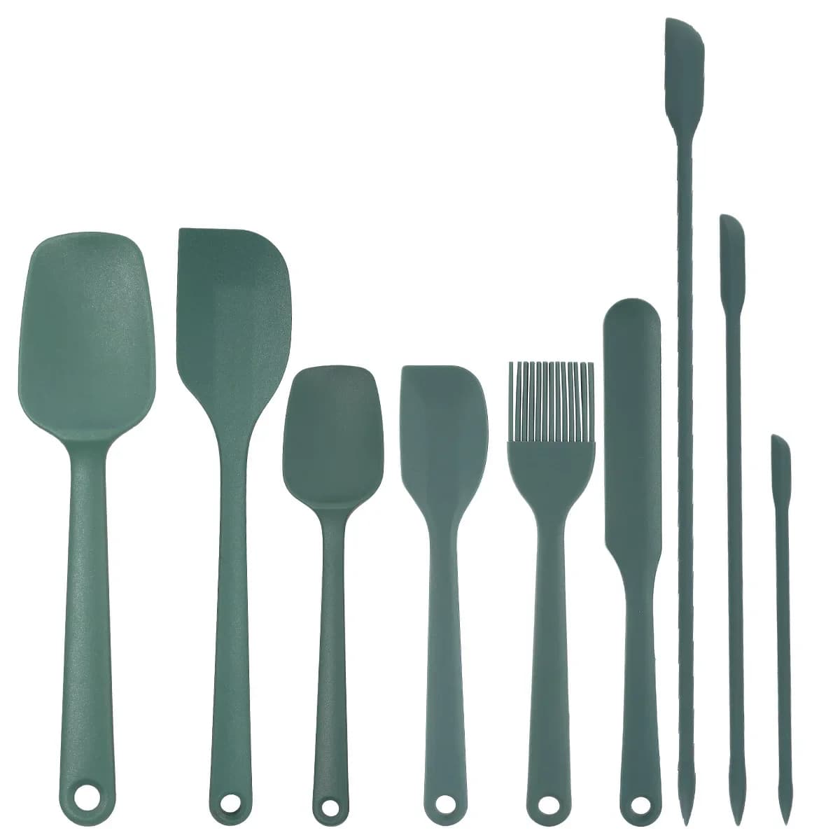 Set di Utensili da Cucina in Silicone 6 Pezzi/9 Pezzi, Spatola per Crema, Pennello per Olio, Resistenti al Calore, per BBQ e Cucina