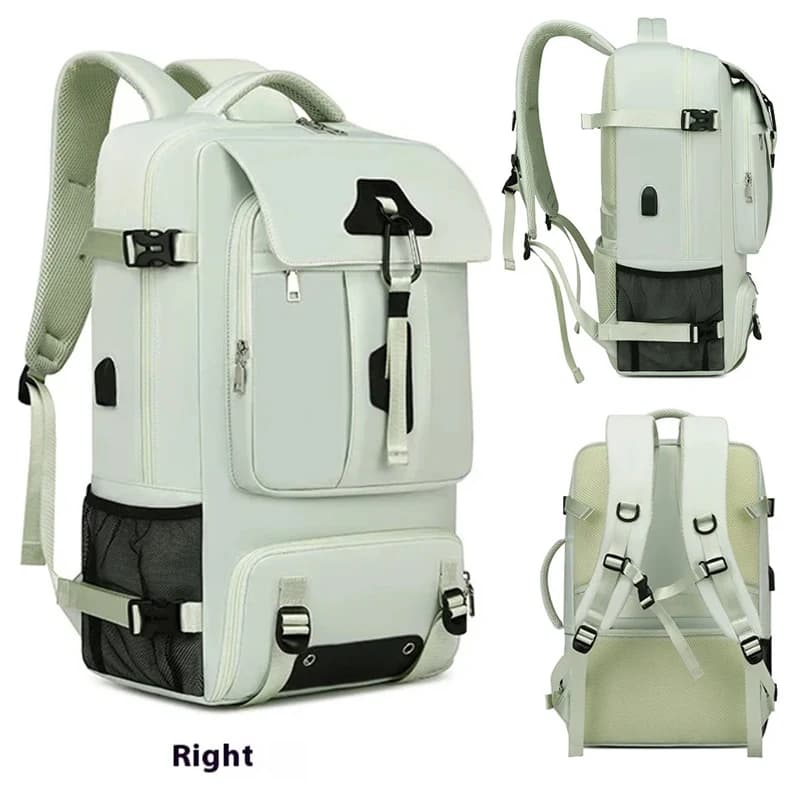 55L Expandable Travel Backpack, Convertible Shoulder Crossbody Bag with Independent Shoe Pocket, Fits 15.6 Inch Laptop