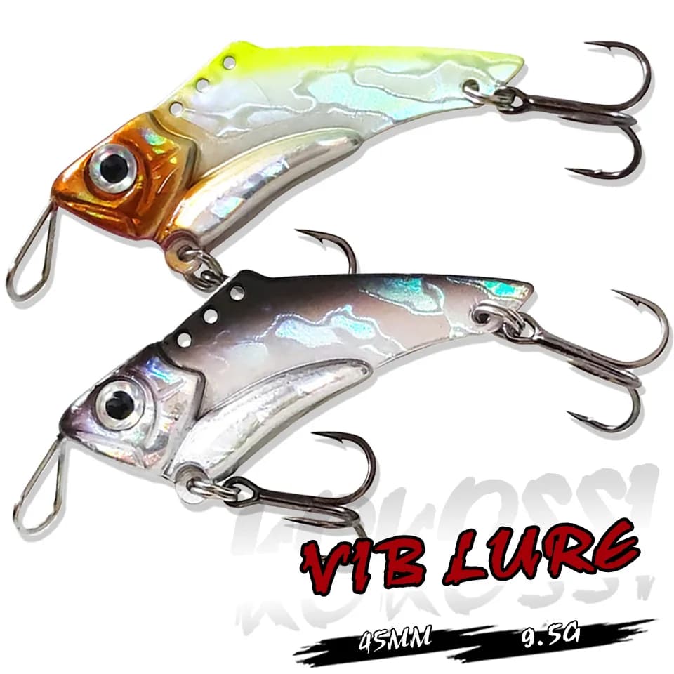 KoKossi 1 pz VIB Lure Sinking 45MM/9.5G Vibration Fishbait Metal Wobblers Hard Bait Swimbait Carp Perch Bass Fishing Tackle