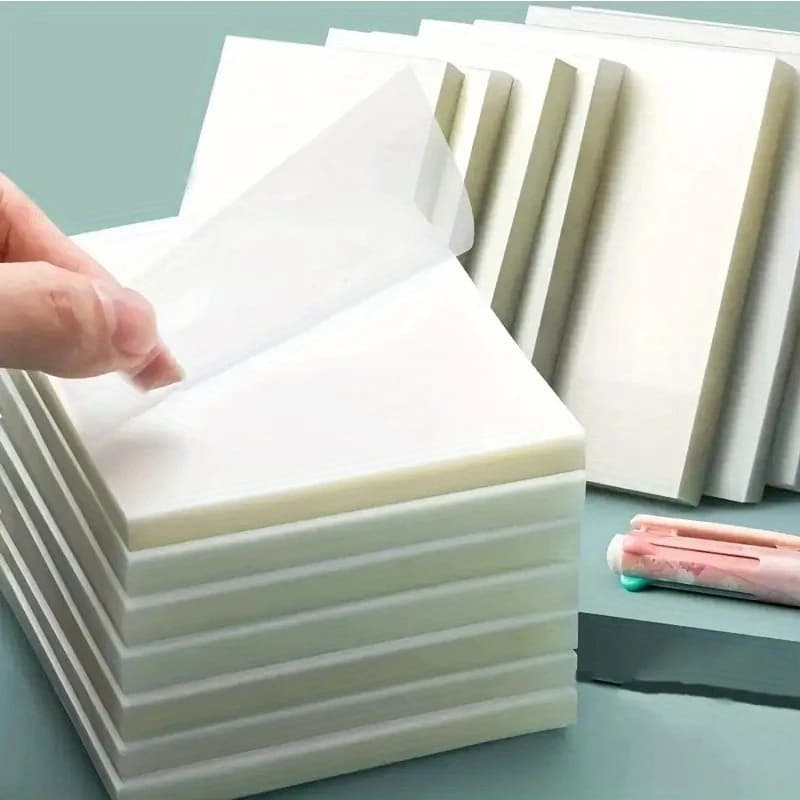 50Sheets/pcs Transparent Memo Pad Waterproof Sticky Note Pad Self-adhesive Notepad Stationery Memo Pad Marker Label