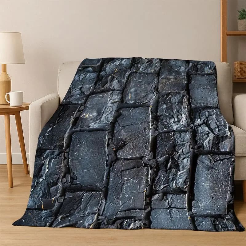 Coperta in flanella vintage effetto pietra, morbida e calda, ideale per camera da letto, soggiorno, letto, viaggi, campeggio, picnic, regalo per bambini