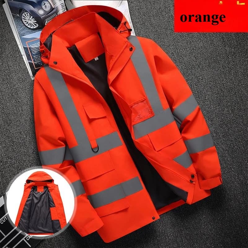 Giacca da lavoro da uomo, abbigliamento da costruzione, abbigliamento da costruzione, abbigliamento da lavoro all'aperto, striscia riflettente impermeabile antivento